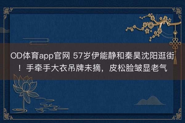 OD体育app官网 57岁伊能静和秦昊沈阳逛街！手牵手大衣吊牌未摘，皮松脸皱显老气