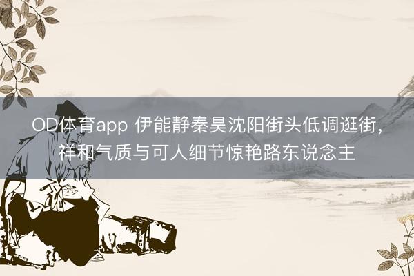 OD体育app 伊能静秦昊沈阳街头低调逛街，祥和气质与可人细节惊艳路东说念主