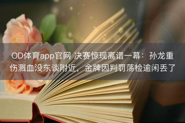 OD体育app官网 决赛惊现离谱一幕:孙龙重伤溅血没东谈附近,金牌因判罚荡检逾闲丢了