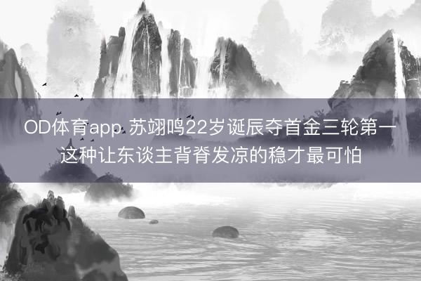 OD体育app 苏翊鸣22岁诞辰夺首金三轮第一这种让东谈主背脊发凉的稳才最可怕